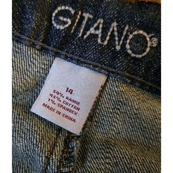 Gitano Womens Denim Jean Shorts Knee Length Below Long Modest Size 14 Dark Wash - Picture 9 of 14